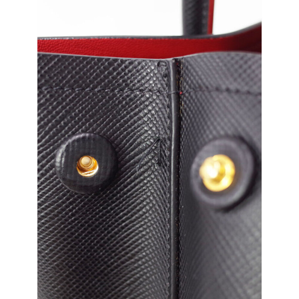 Prada interior black handles Bag Double leather top red Saffiano Tote - Picture 5 of 9